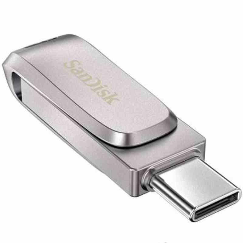 SanDisk 64GB Ultra Dual Drive Luxe Type USB C Flash Drive (5Y - SDDDC4-064G-I35, Silver)