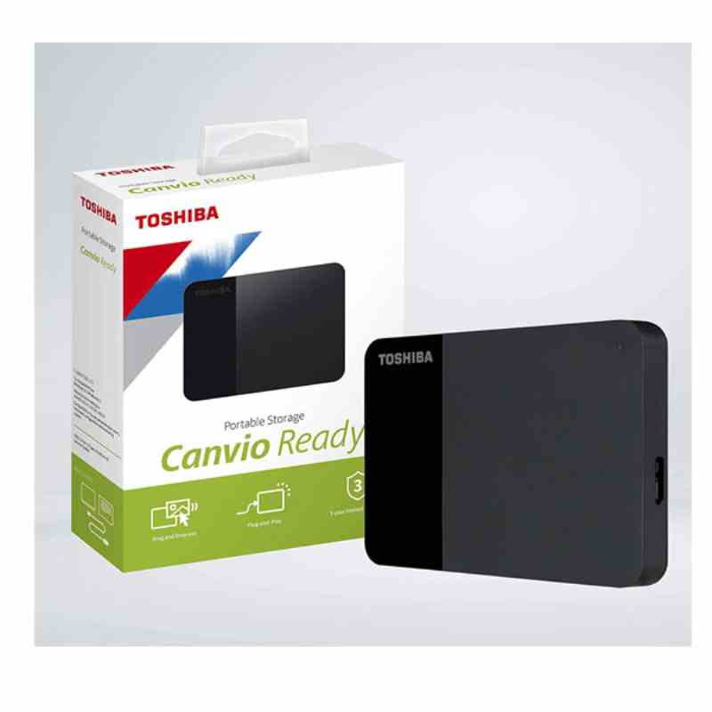 Toshiba Canvio Ready 2TB Portable External HDD - USB3.0 for PC Laptop Windows and Mac, 3 Years Warranty, External Hard Drive - Black