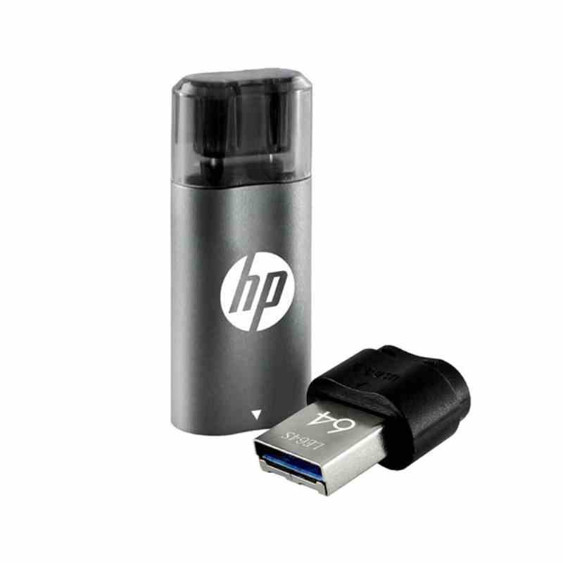 HP x5600B 64GB OTG ( Type B ) usb3.2 Pen Drive, Grey & Black