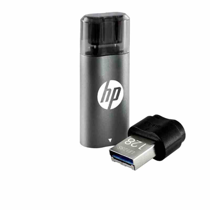 HP -128 USB Type C 128GB 3.2 Pen Drive, Grey & Black