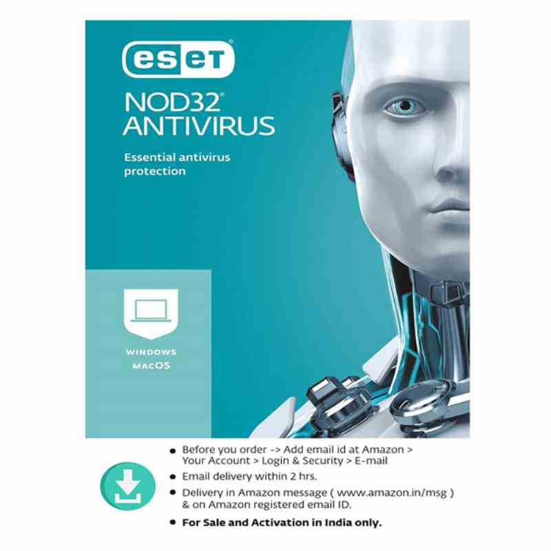 Eset NOD32 Antivirus Latest Version - 1 PC, 1 Year (Email Delivery in 2 Hours - No CD)