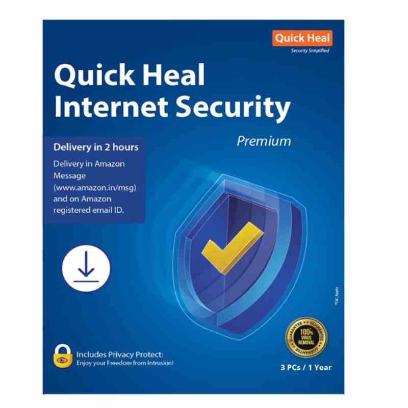 Quick Heal Internet Security - 3 PCs, 1 Year (Email Delivery in 2 hours- No CD)