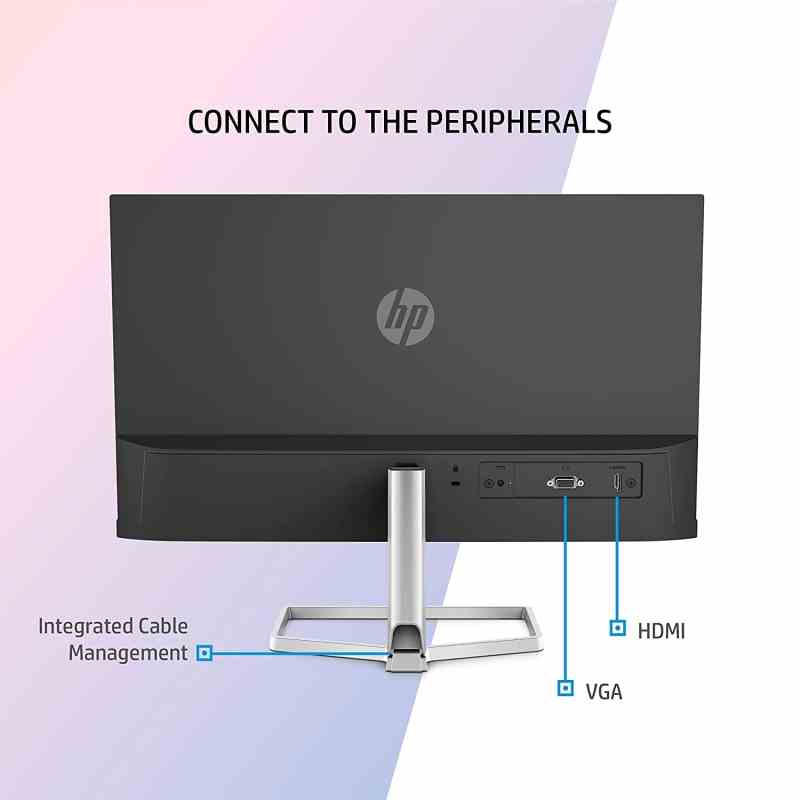 HP M22f 21.5-inch(54.6 cm) FHD Monitor 1920 x 1080 Pixels Eye Safe Certified IPS 3-Sided Micro-Edge, 75Hz, AMD Free Sync with 1xVGA, 1xHDMI 1.4 Ports, 300 nits (Silver)