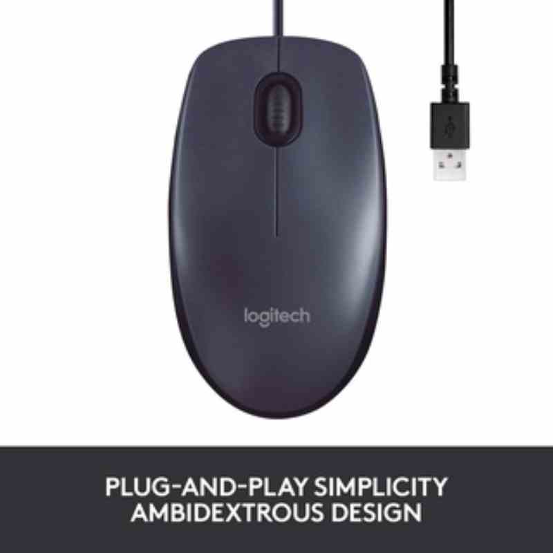 Logitech M100r Wired USB Mouse (Black)