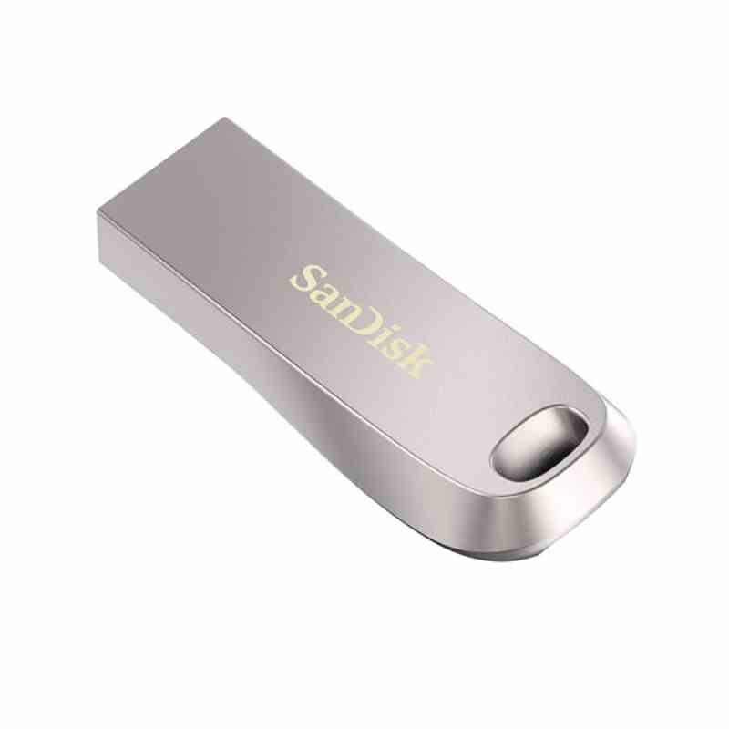 SanDisk Ultra Luxe USB 3.1 Flash Drive 64GB, Upto 150MB/s, All Metal, Metallic Silver
